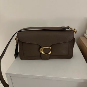 Coach Tabby 26 Dark Stone Polished Pebbled Leather